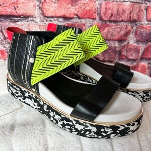 United Nude Rico Sandal Cyber Mix Neon Yellow Platform Flatform